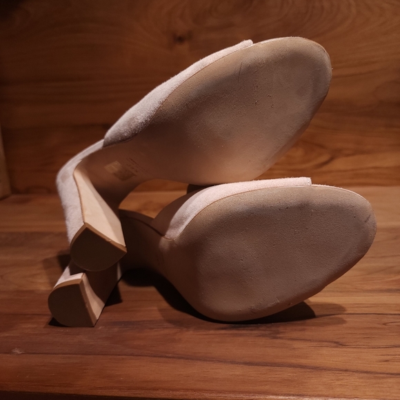 NEW - PARIS TEXAS Light Pink Suede Heeled Mules, made in Italy, size 39½ - Picture 2 of 8